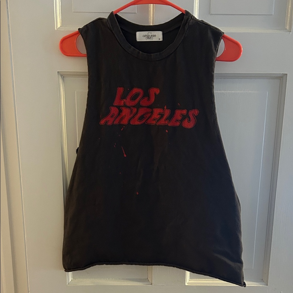 Carly Jean Los Angeles Black Muscle Tee